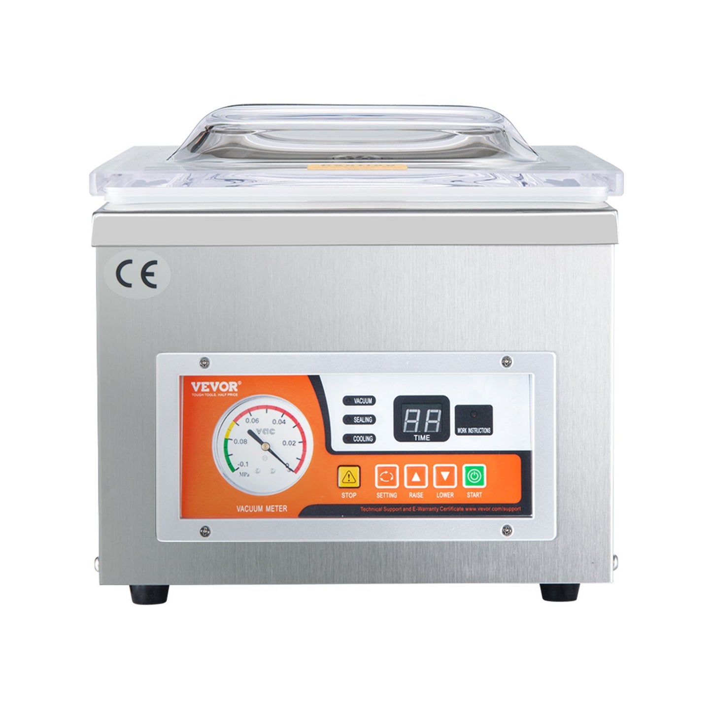 VEVOR Chamber Vacuum Sealer, DZ-260A  Excellent Sealing Effect With Automatic Control, 110V Kitchen Packaging Machine For Meats, Fruit Saver, Home, Commercial Using